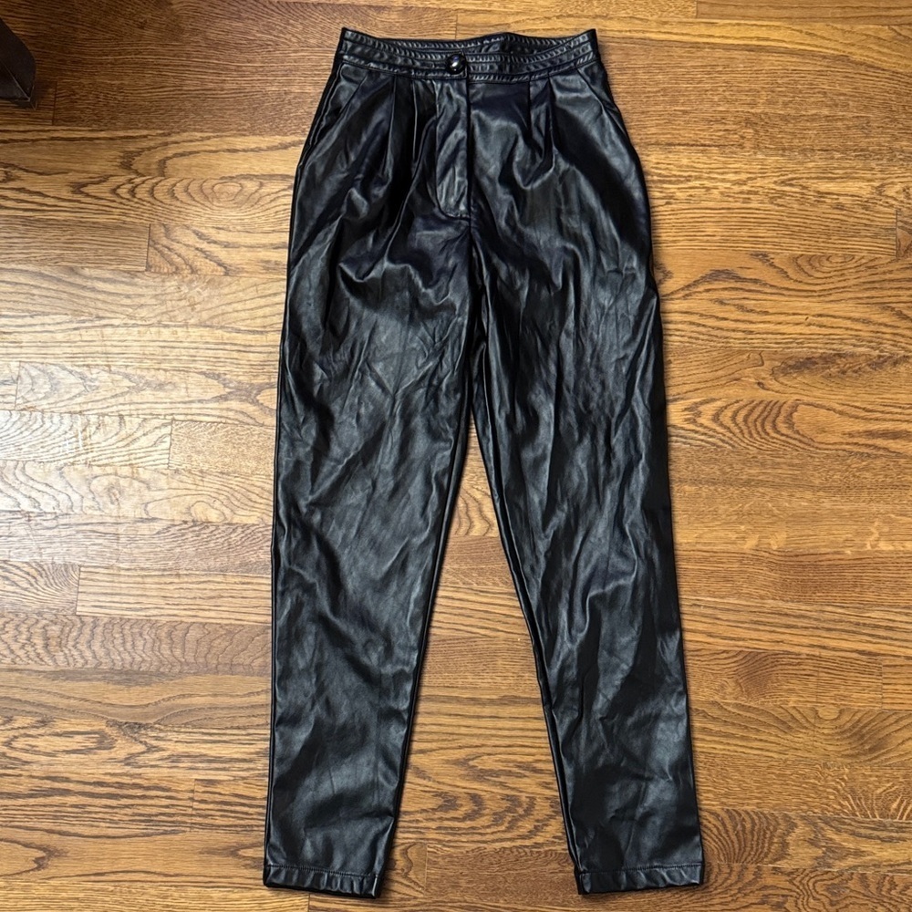Princess Polly Women’s Pleather Black Pants size 2